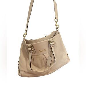 COACH Leather Ashley Shoulder Bag with Gold Accents